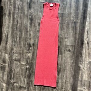 Wilfred Coral Sleeveless Midi Knit Dress